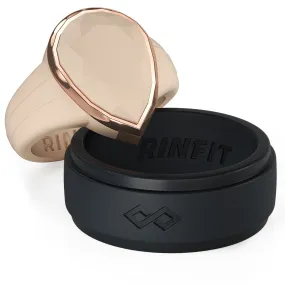 Set of Two Rings: Women's Oversized Pear & Men's Infinity Collection
