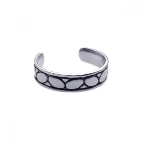 Silver 925 Rhodium Plated Rock Toe Ring - CZTR7