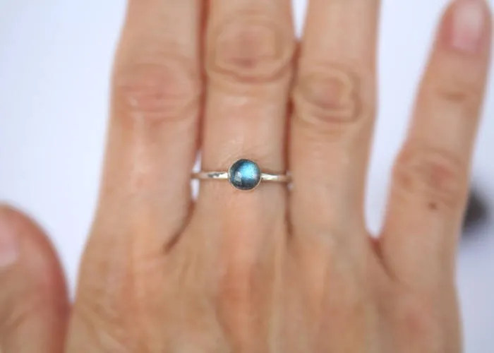 Simple Labradorite Stacking Ring