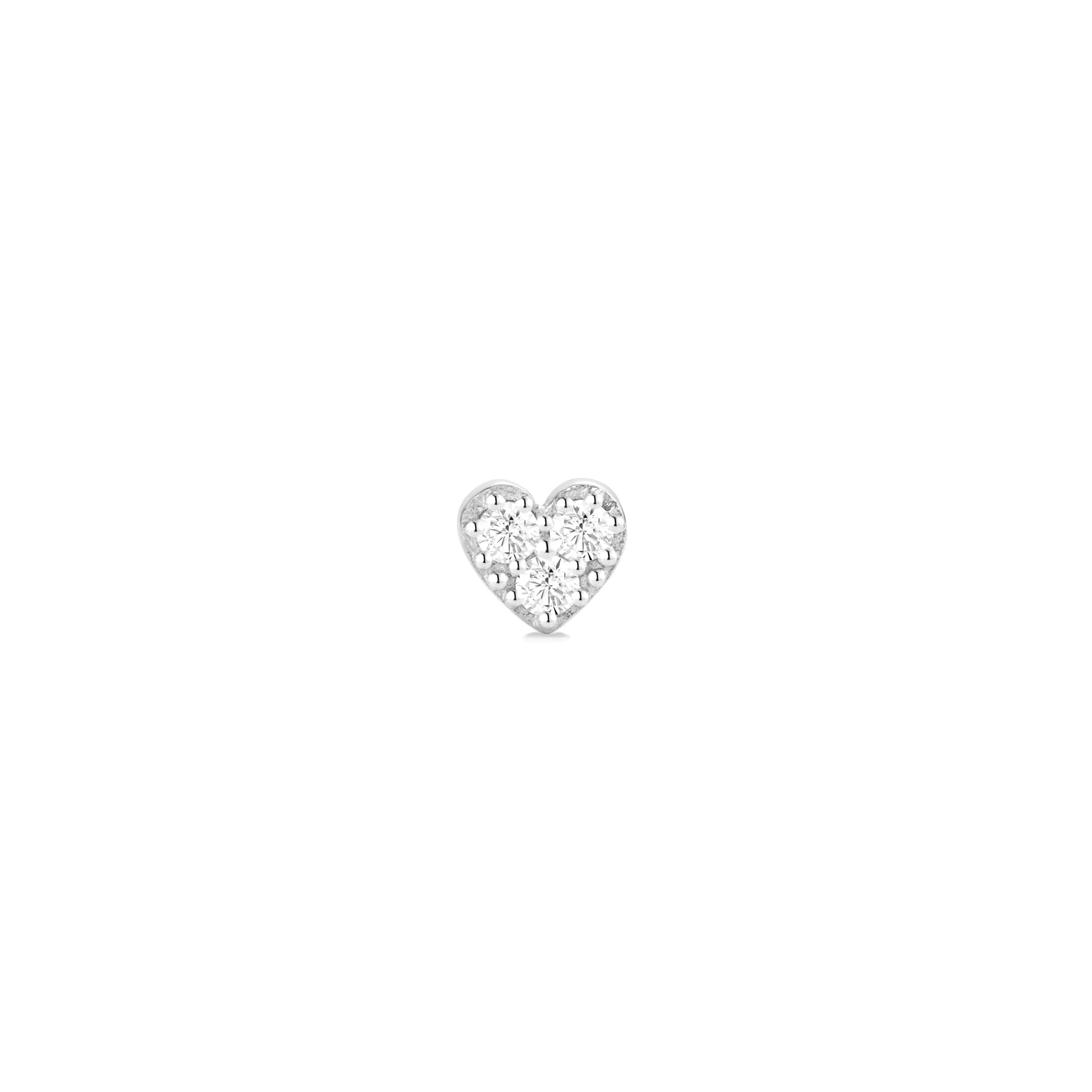 Single Diamond Heart Stud