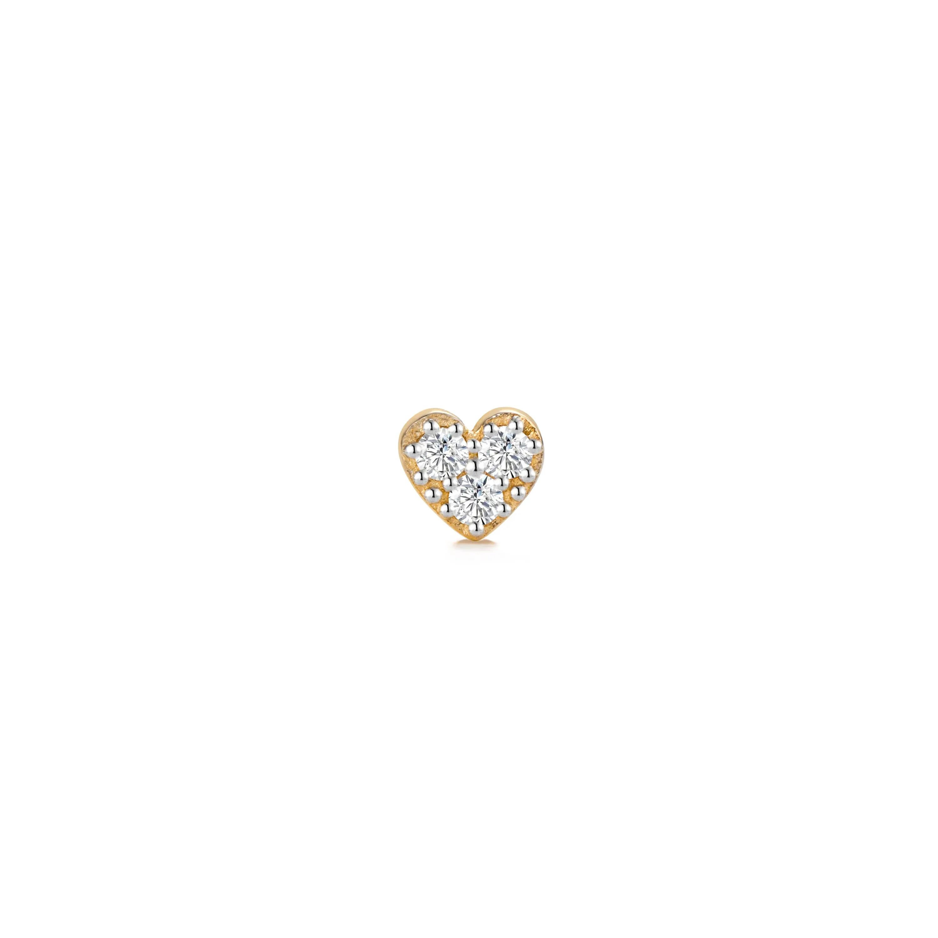 Single Diamond Heart Stud