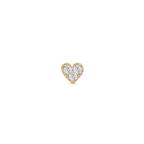 Single Diamond Heart Stud