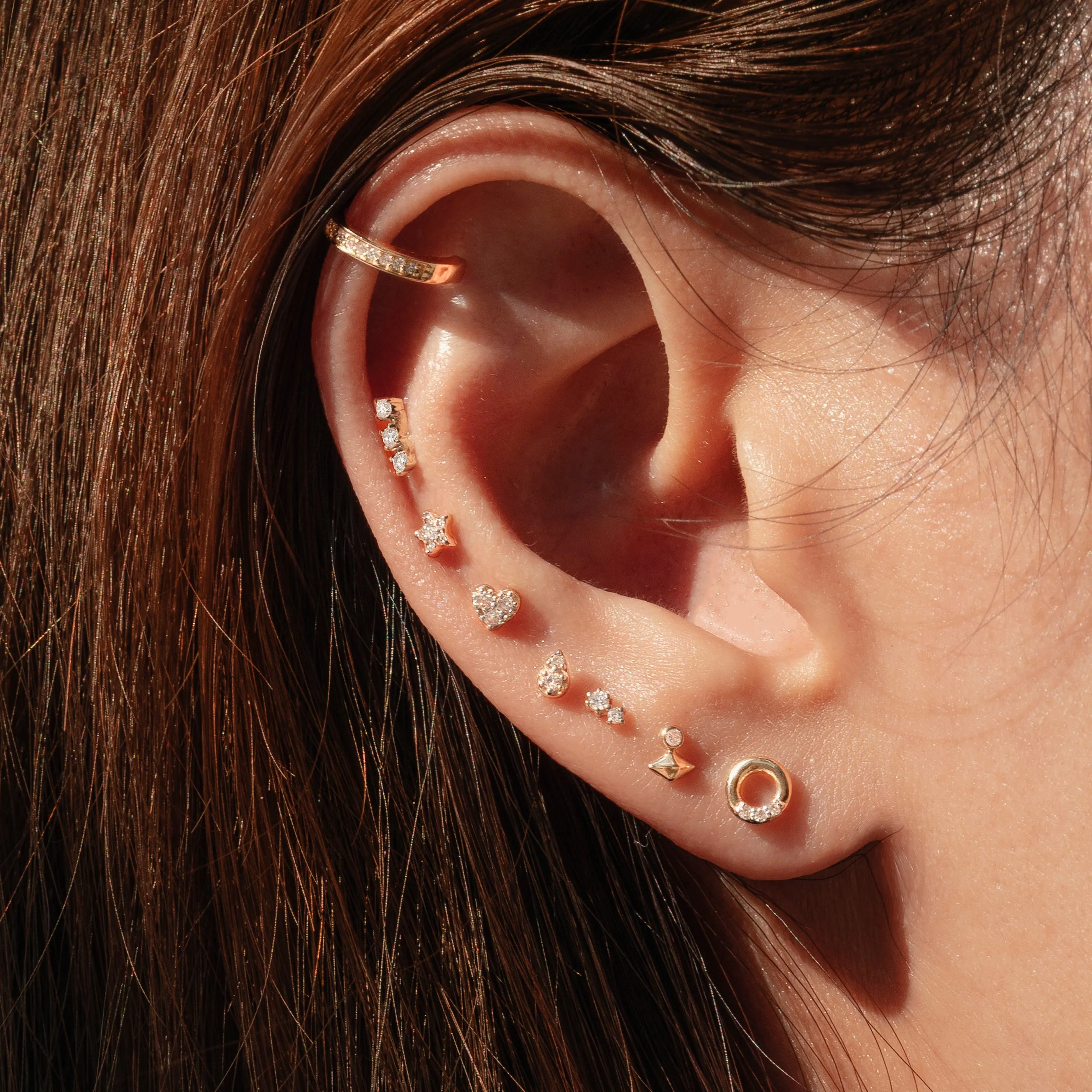 Single Diamond Heart Stud