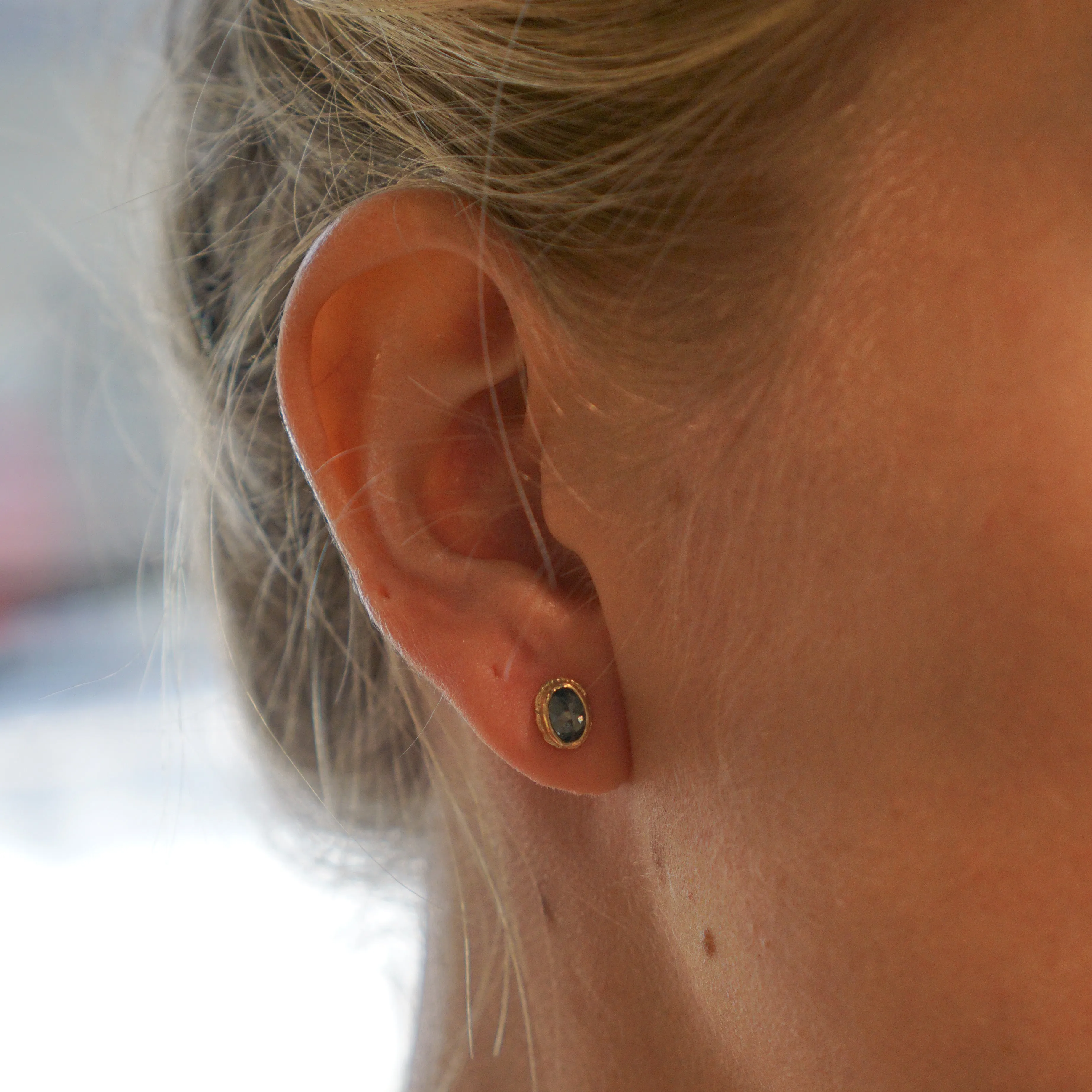 Small London Blue Topaz Post Earrings