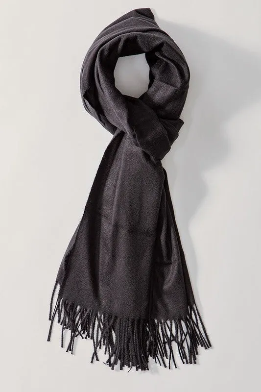 Solid Scarf With Fringe in Various Colors