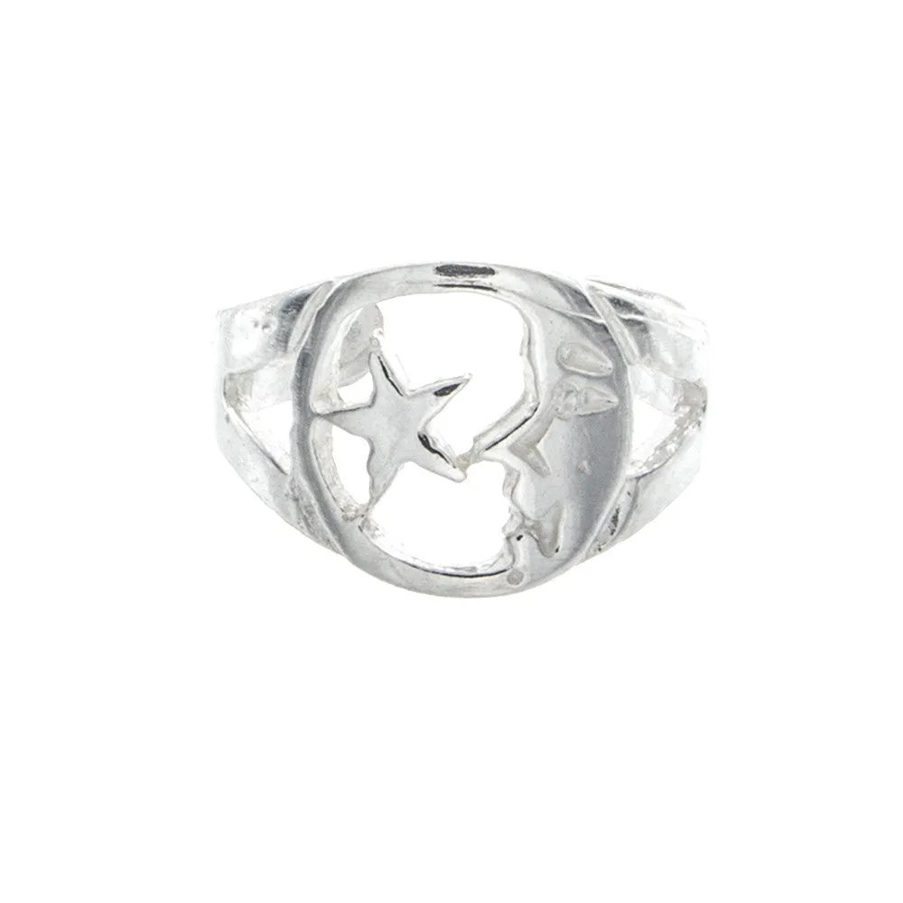 Star and Moon Toe Ring