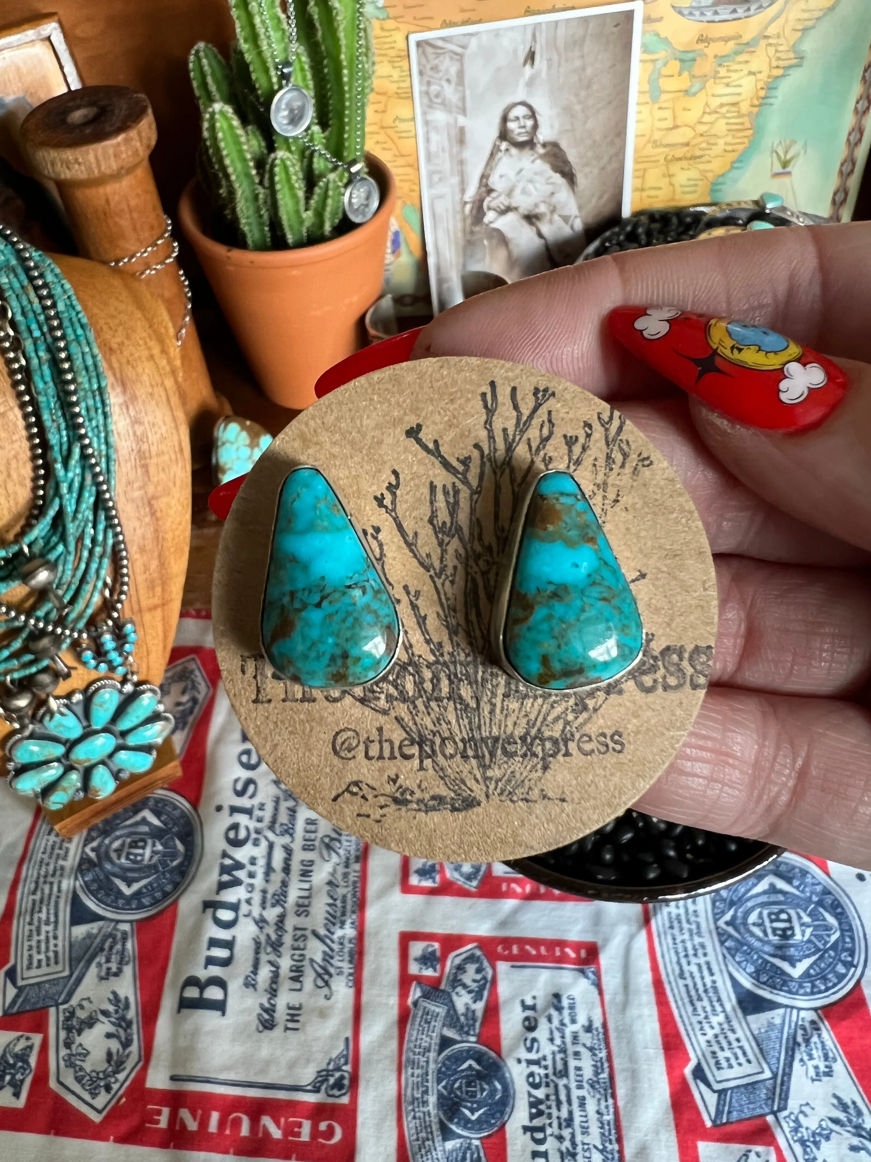 Stud Turquoise Earrings