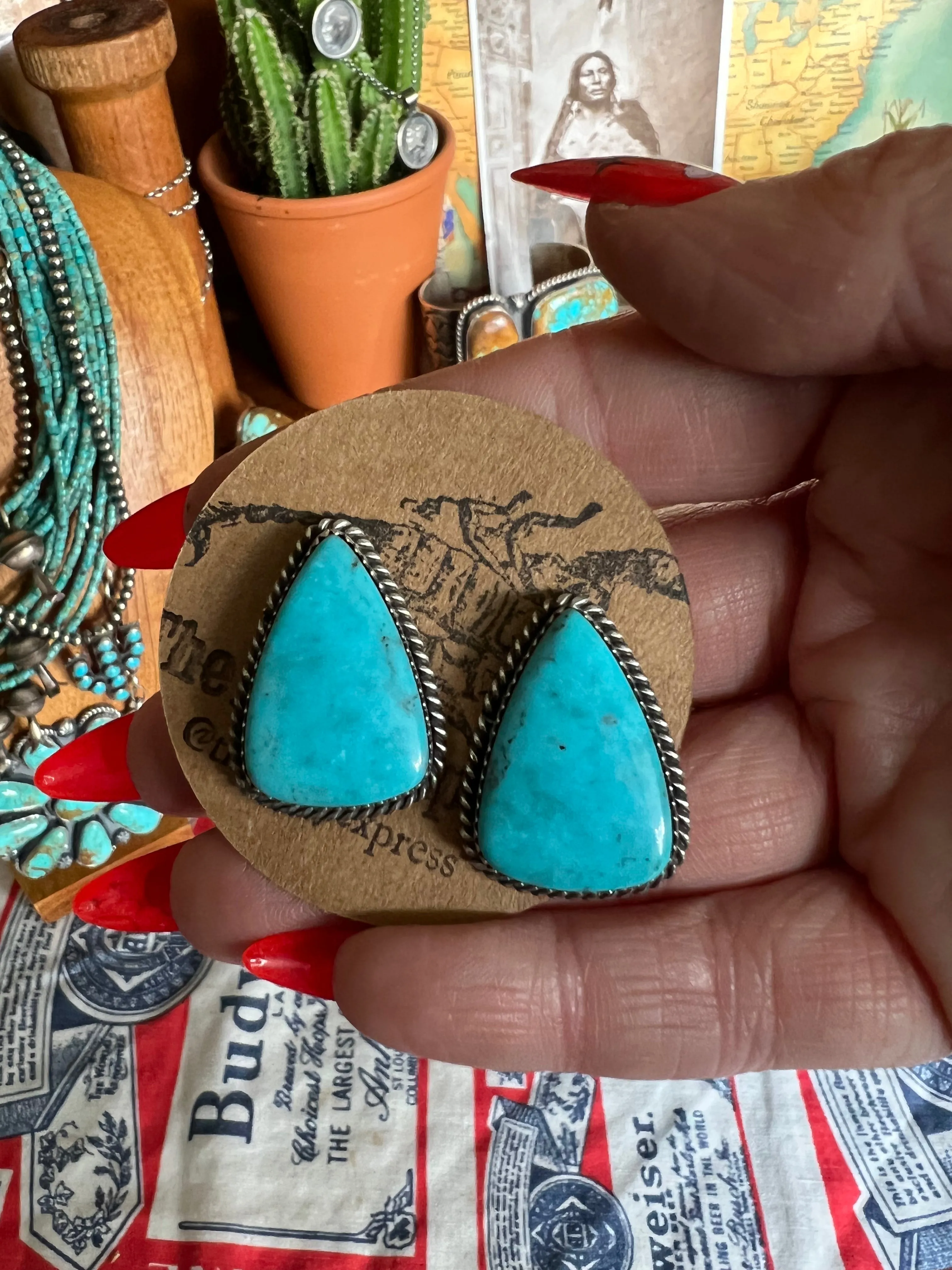 Stud Turquoise Earrings