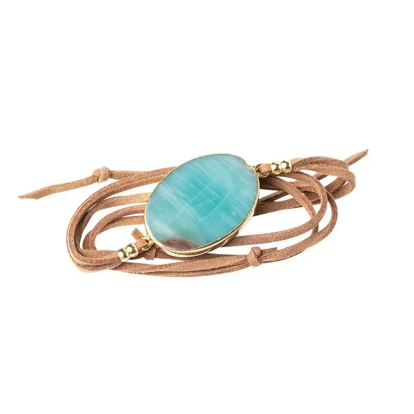 Suede Stone Amazonite/Gold