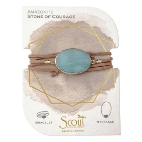 Suede Stone Amazonite/Gold