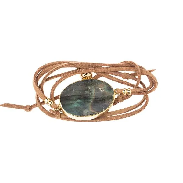 Suede Stone Labradorite/Gold