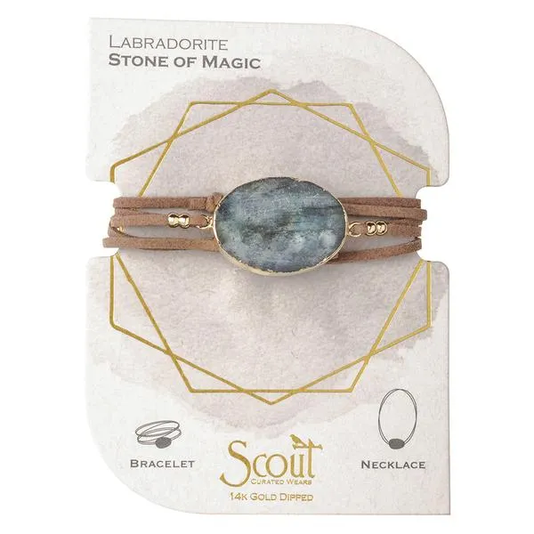 Suede Stone Labradorite/Gold