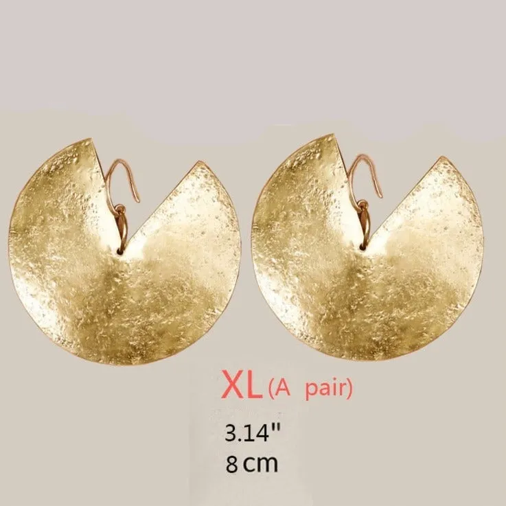TEEK - Hammered Knotch Disc Earrings