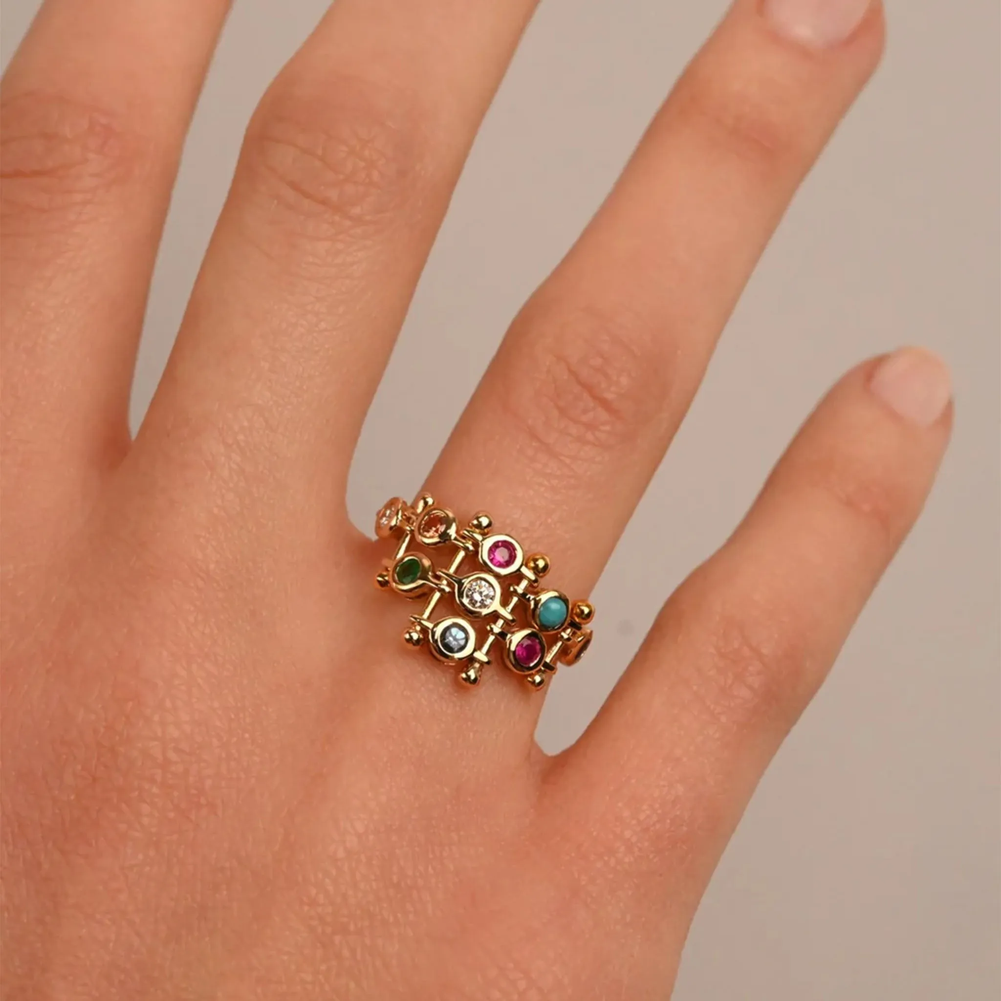 The Rainbow Gems Diadem Ring