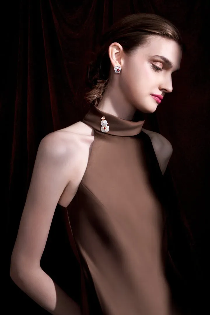 THIALH - CONCERTO - 18K Rose Gold Ruby Brooch & Pendant (double wear)