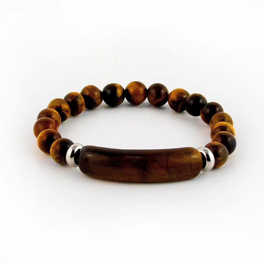 Tiger Eye Bracelet with Geometric Shape