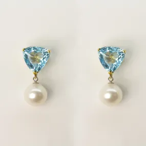 Topaz and Freshwater Pearl Earrings