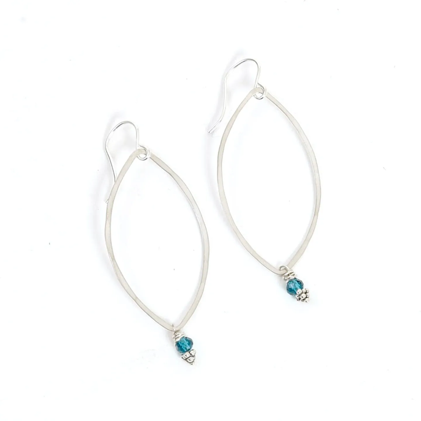 Topaz Bead Lotus Earrings / Sterling