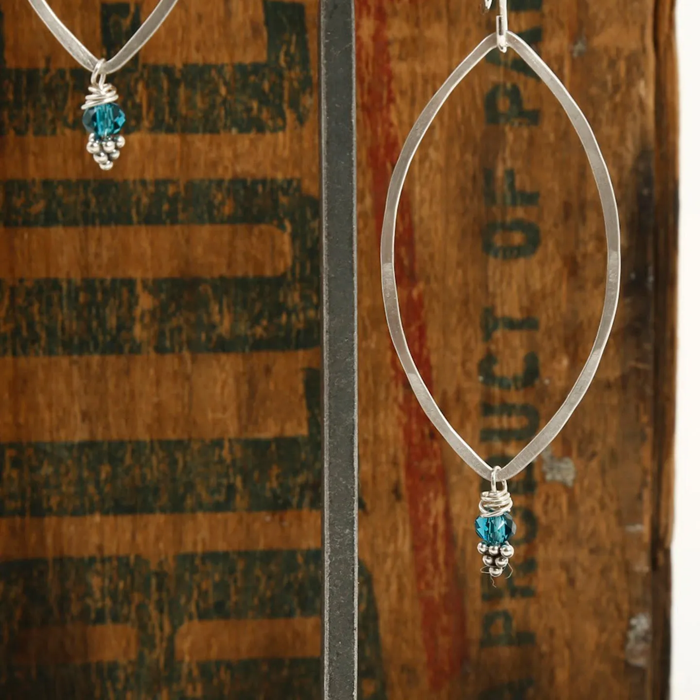Topaz Bead Lotus Earrings / Sterling