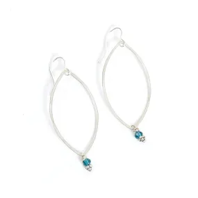 Topaz Bead Lotus Earrings / Sterling
