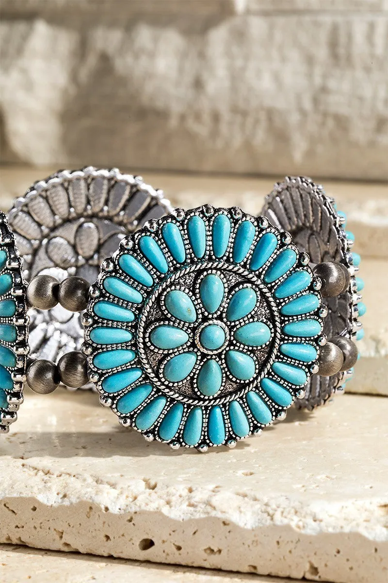 Turquoise Bead Stretch Bracelet