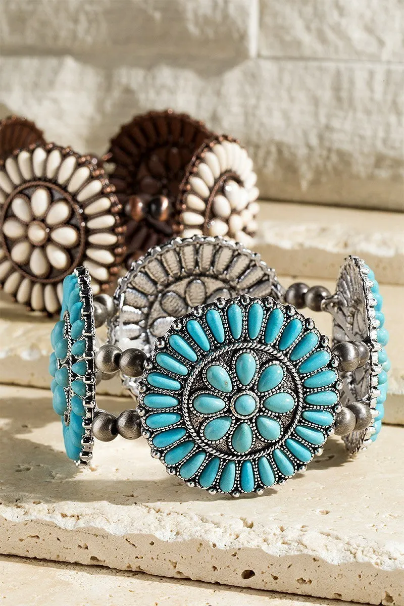 Turquoise Bead Stretch Bracelet