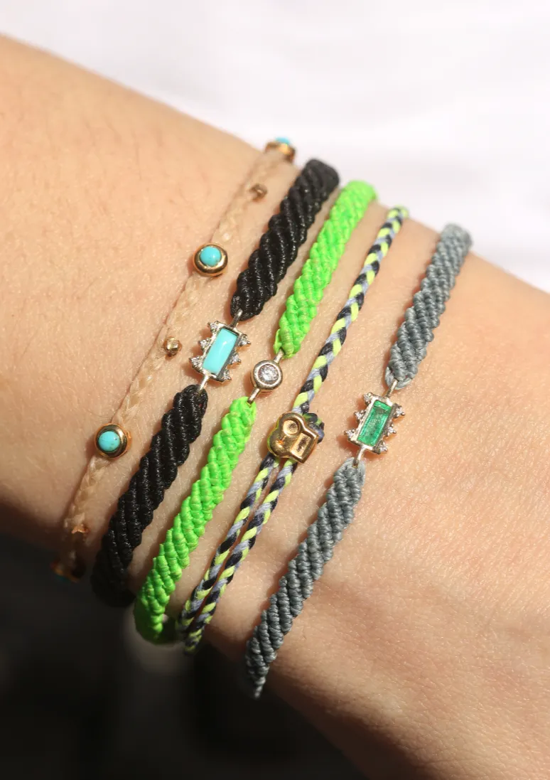 Turquoise Bezel Charms Bracelet