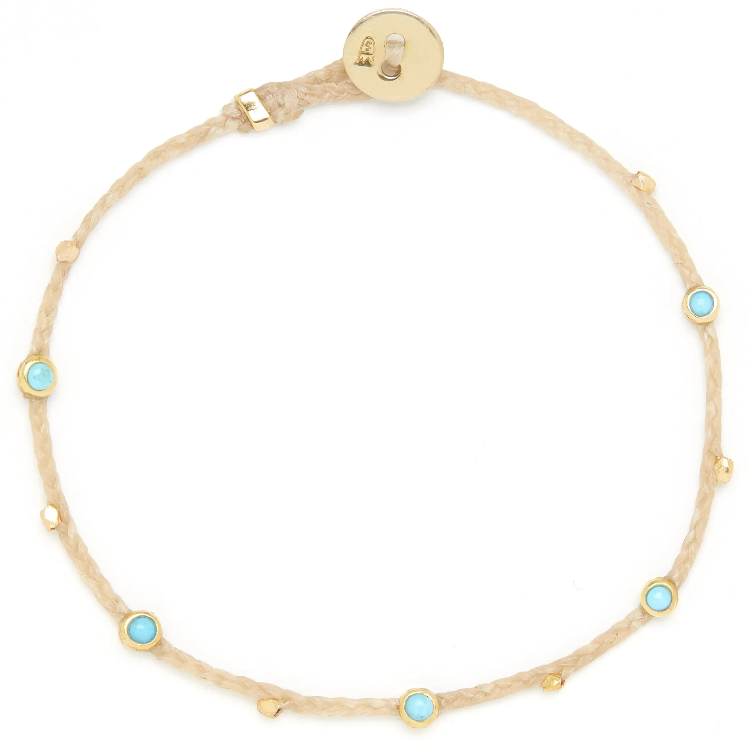 Turquoise Bezel Charms Bracelet