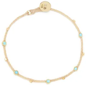 Turquoise Bezel Charms Bracelet