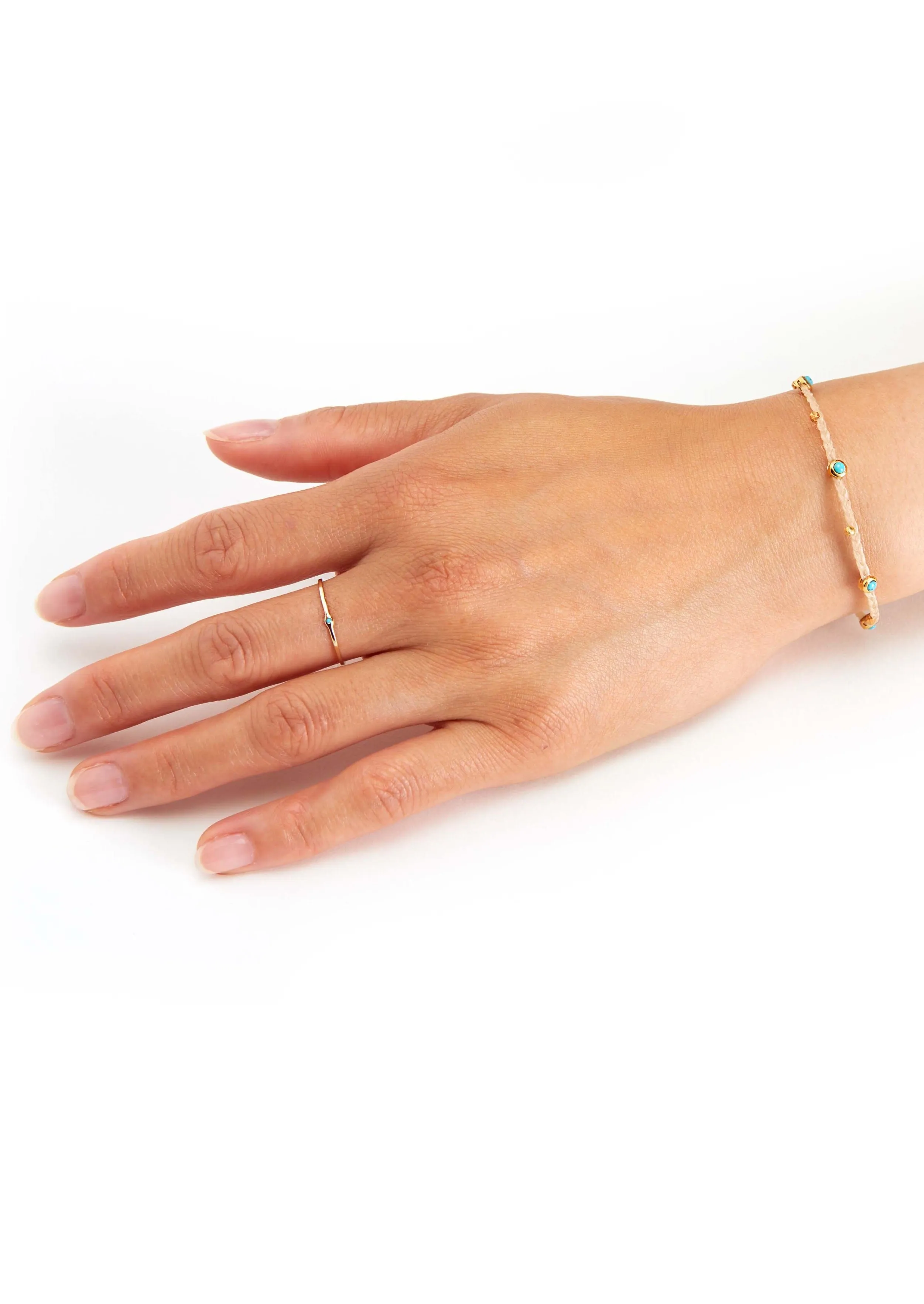Turquoise Bezel Charms Bracelet