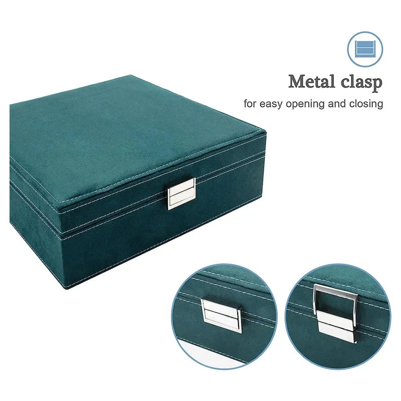 Two-Layer Jewelry Box Organizer Case With Lock -Blss0003 Green