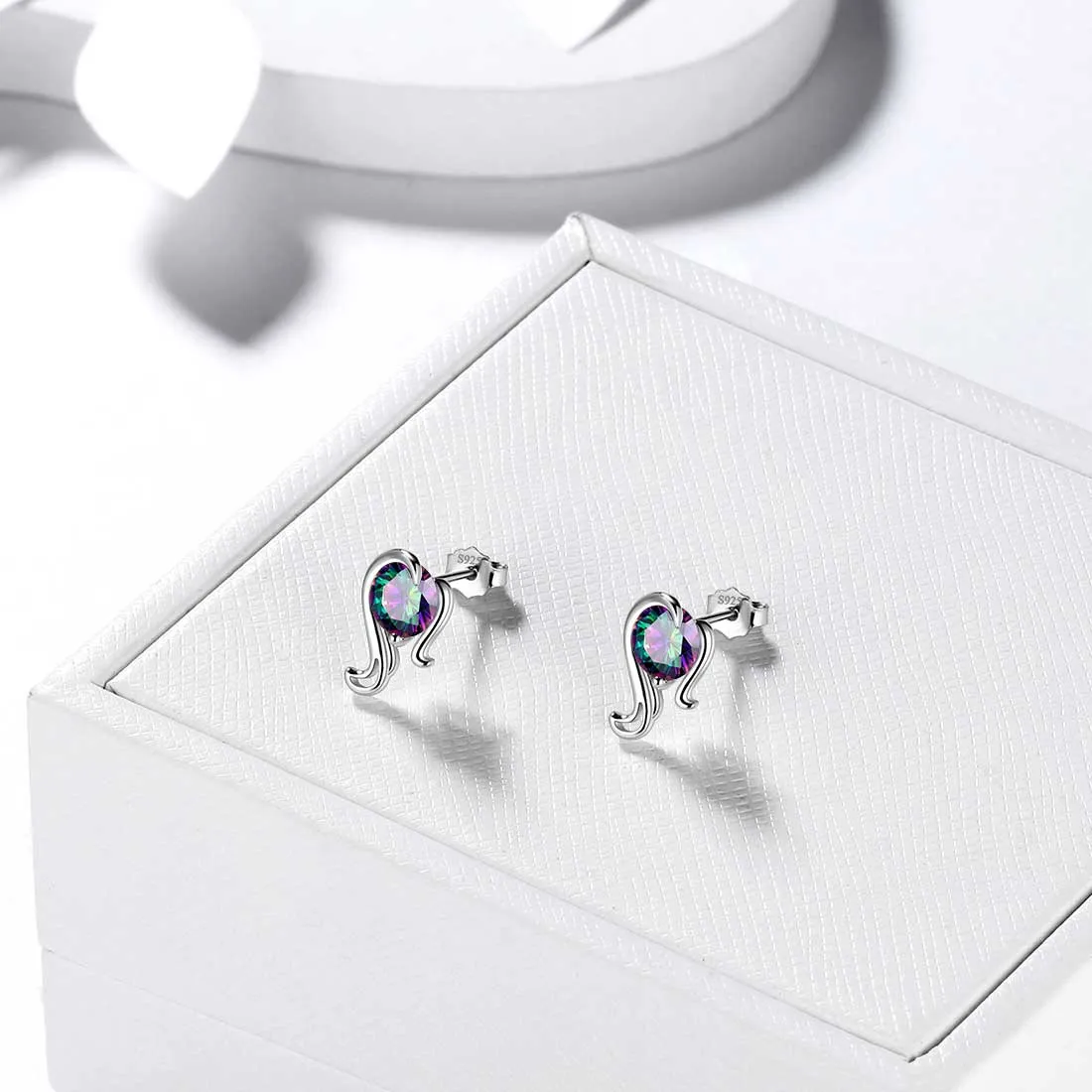 Virgo Stud Earrings Women Girls Constellation Jewelry Mystic Topaz Sterling Silver