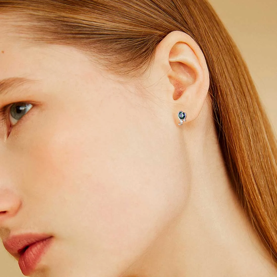 Virgo Stud Earrings Women Girls Constellation Jewelry Mystic Topaz Sterling Silver