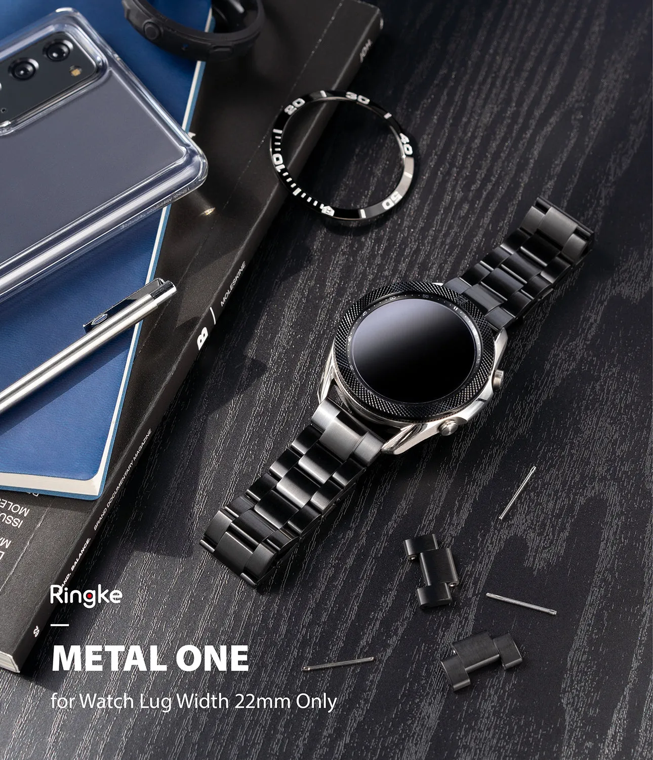 Watch Lug 22mm | Metal One Band [Black]