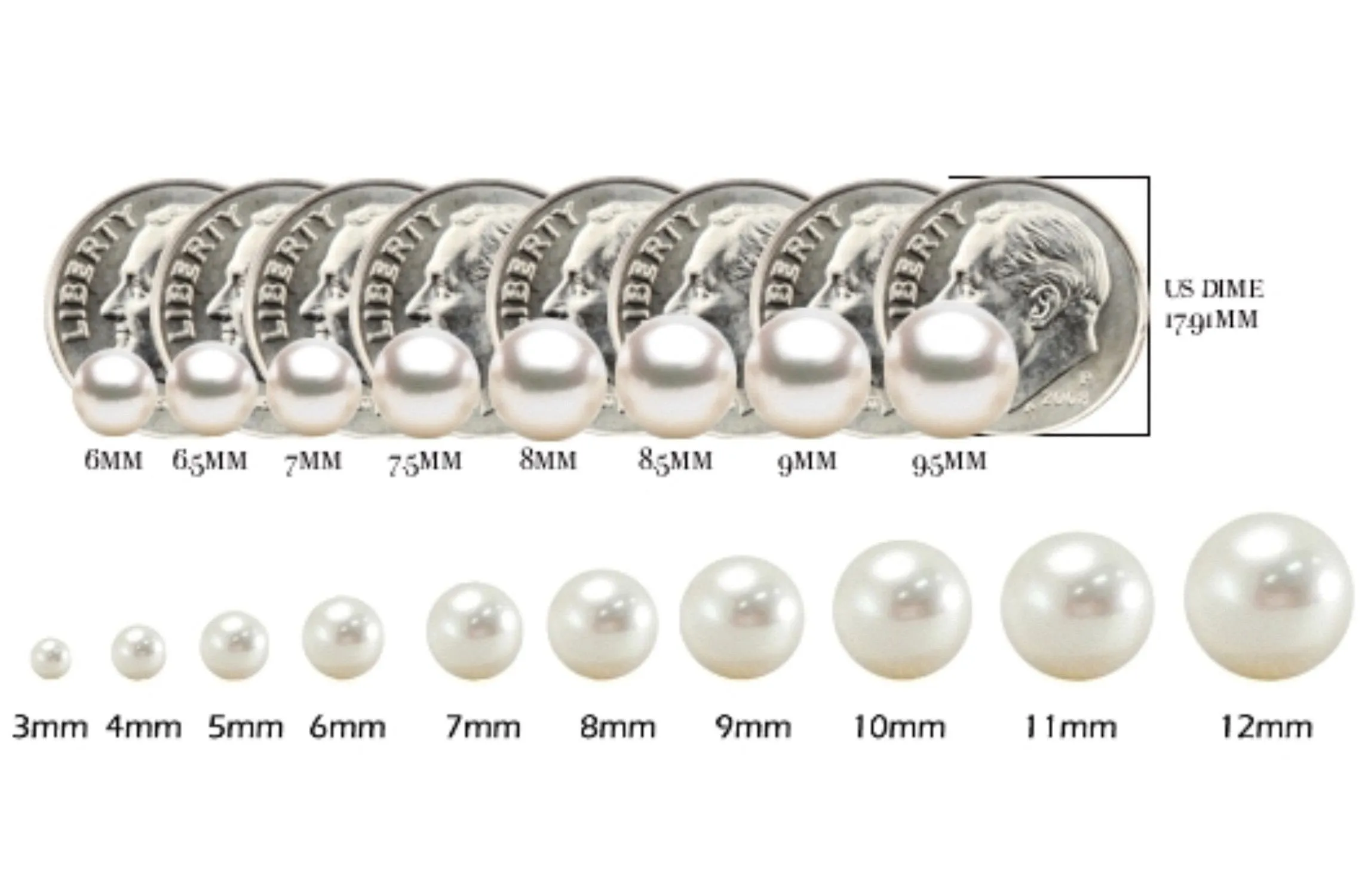 White Freshwater Pearl Stud Earrings Sterling Silver 8mm