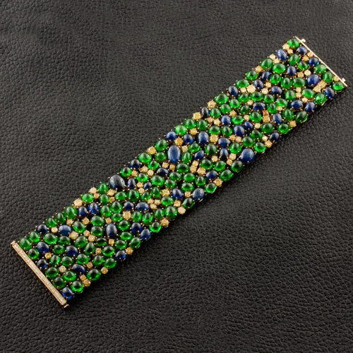 Yellow Diamond, Sapphire & Tsavorite Bracelet