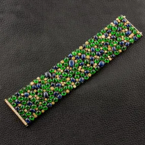 Yellow Diamond, Sapphire & Tsavorite Bracelet