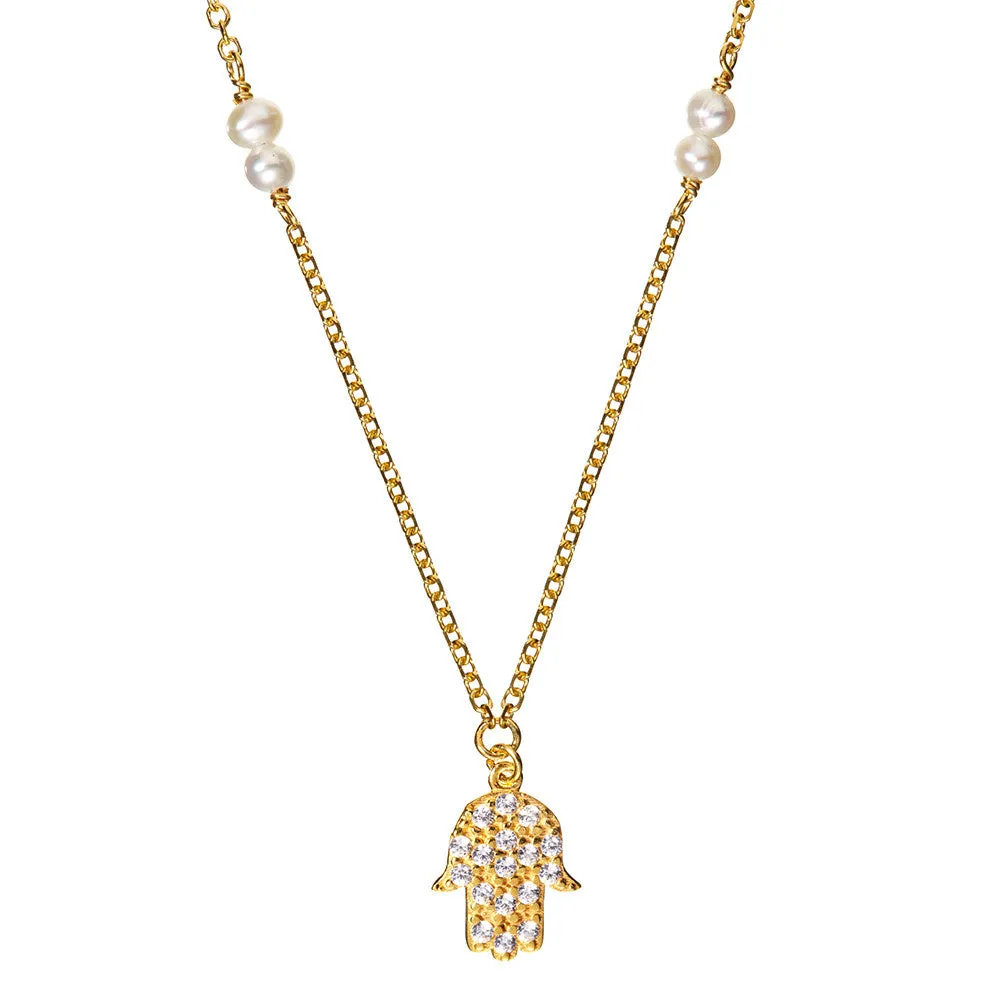 Yellow Gold Hamsa Necklace
