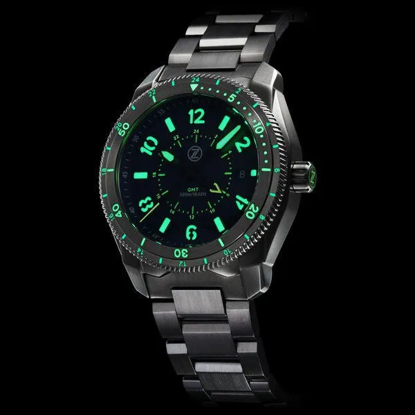 Zelos Thresher 500m GMT - Hunter&nbsp;Green (Swiss&nbsp;ETA&nbsp;2893)