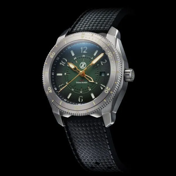 Zelos Thresher 500m GMT - Hunter&nbsp;Green (Swiss&nbsp;ETA&nbsp;2893)