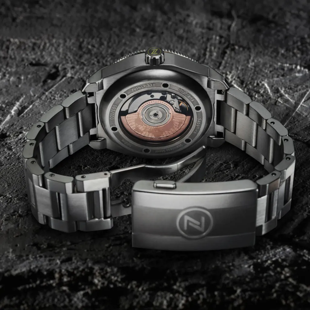Zelos Thresher 500m GMT - Hunter&nbsp;Green (Swiss&nbsp;ETA&nbsp;2893)